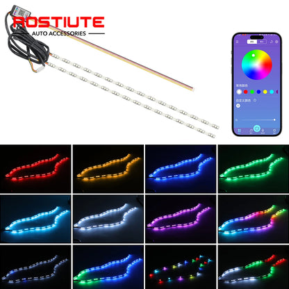 2PCS RGB Dynamic Flexible Crystal Angel Tears Turn Signal