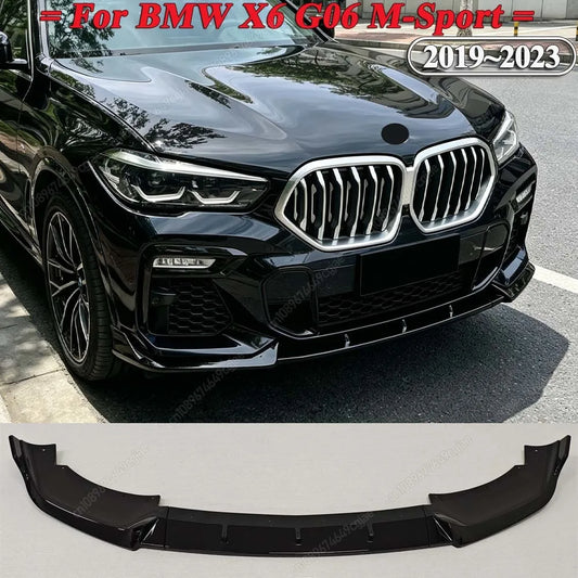 For BMW X6 G06 M-Sport M50I M50D 2019 2023 Front Bumper Spoiler