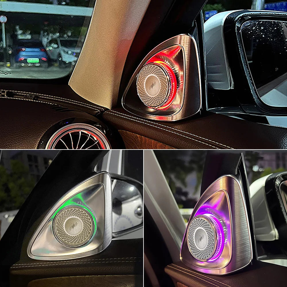 4D Rotating Tweeter Speaker 3/7/64Color Car Treble Horn Tuning For Mercedes Benz W205 W213 W222 C/E/S-Class Loudspeaker 