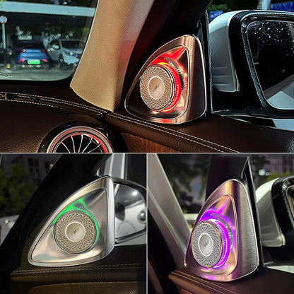4D Rotating Tweeter Speaker 3/7/64Color Car Treble Horn Tuning For Mercedes Benz W205 W213 W222 C/E/S-Class Loudspeaker 