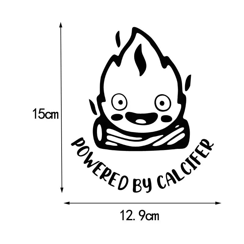 15x12.9cm Powered By Calcife Cute Sticker Body Bumper Windows