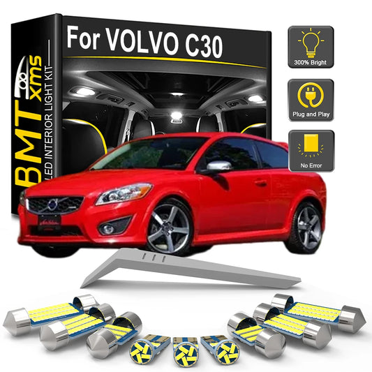 For Volvo C30 2007 2008 2009 15PCS Interior Bulb Kit 2010 2011