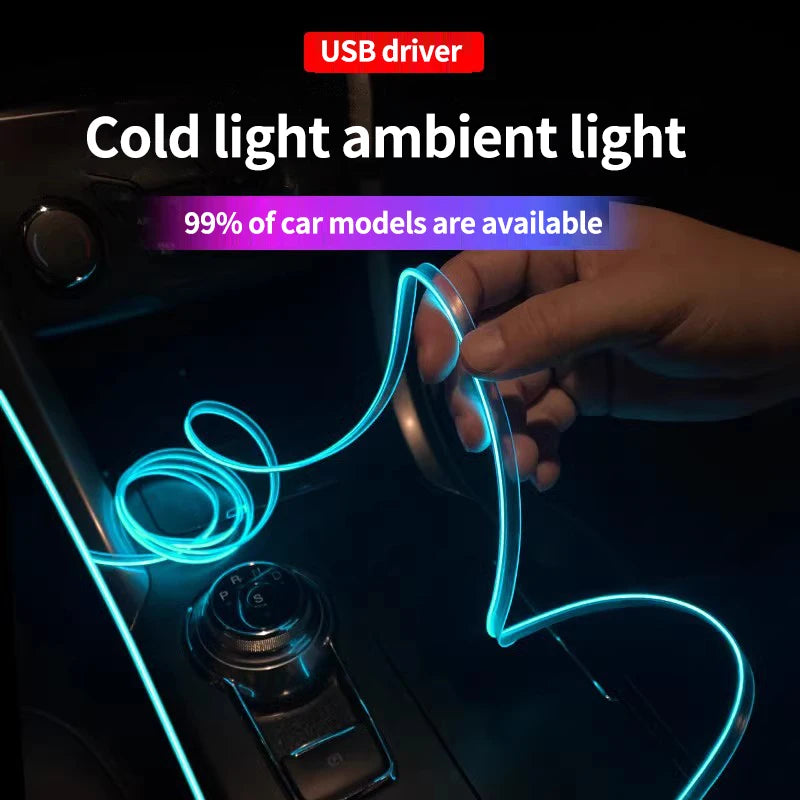 5M Interior Atmosphere Lighting Strip 5V Flexible El Cold