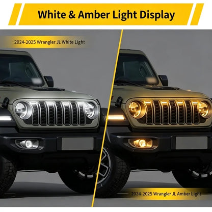 For Jeep Wrangler Jl 2024-2025 4 high-brightness Front Grille