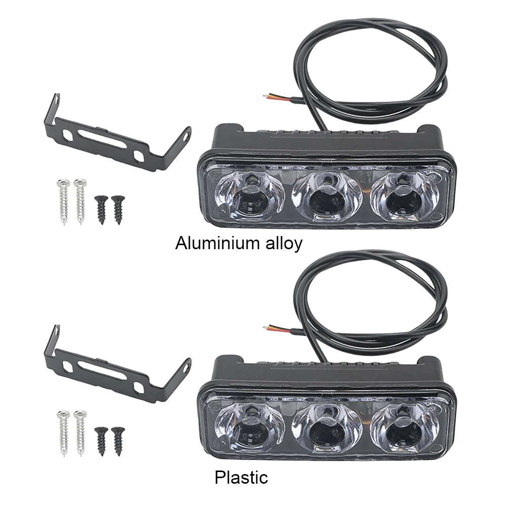 3LED Warning Waterproof Flashing 12V Headlight Super Bright SUV