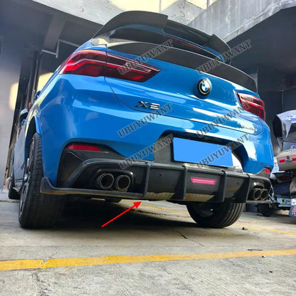 For BMW X2 F39 Rear Bumper Carbon Fiber 3PCS Diffuser Lip