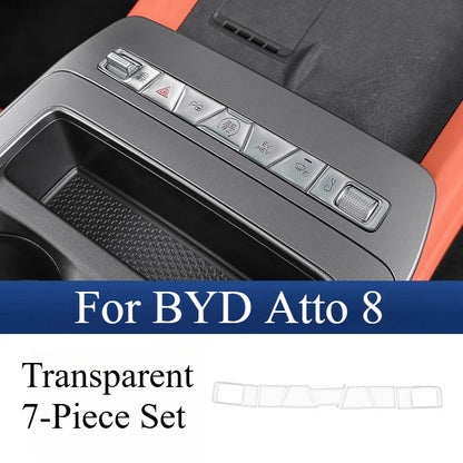 For BYD Atto 8 Central Control Button Epoxy Protective Sticker