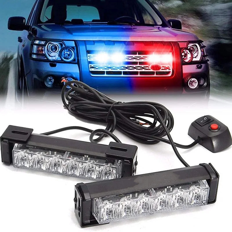 2PCS 6LED Warning Strobe Remote Control Stroboscopes Flashing