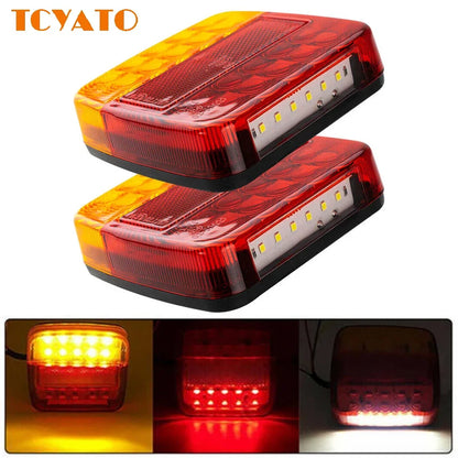 For Trailer Tcyato 2PCS Stop Tail Waterproof 12V Number Plate