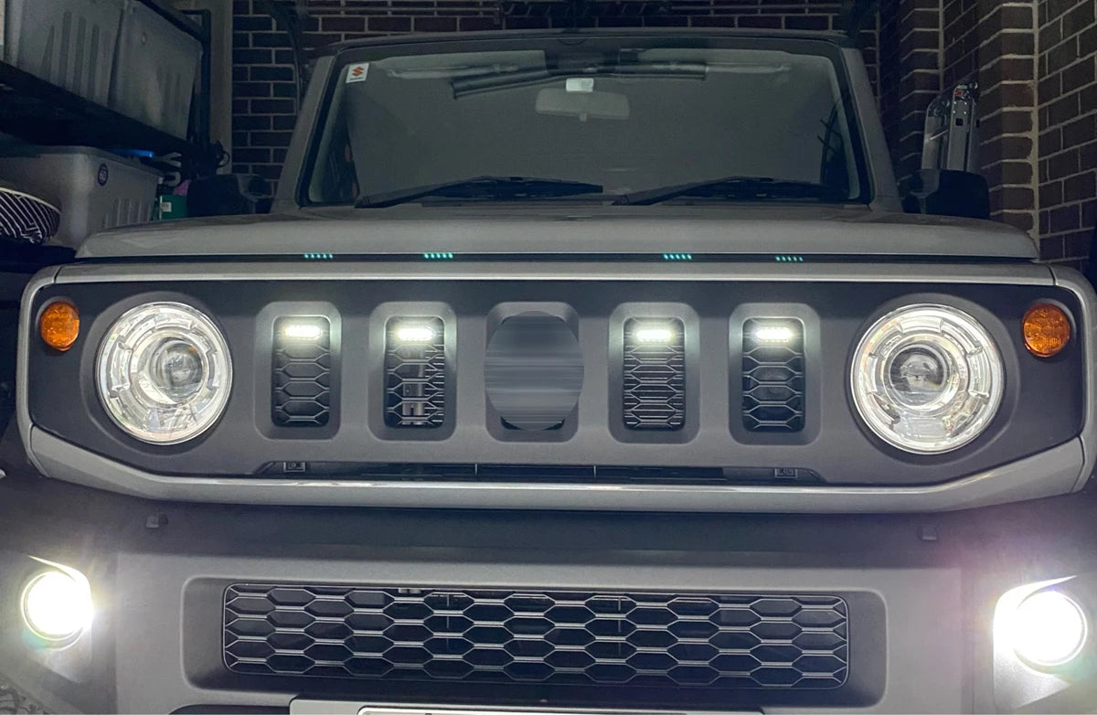Front Grille White Amber Center Compatible Suzuki Jimny JB64