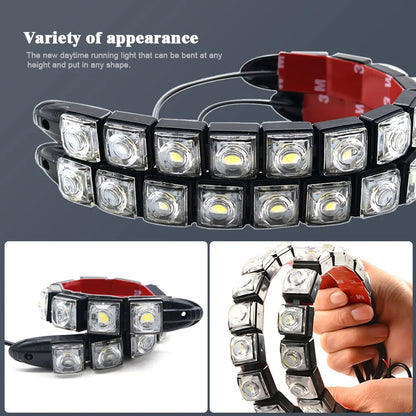 2PCS 12LED Flexible Drl Daytime Running Fog Driving Waterproof