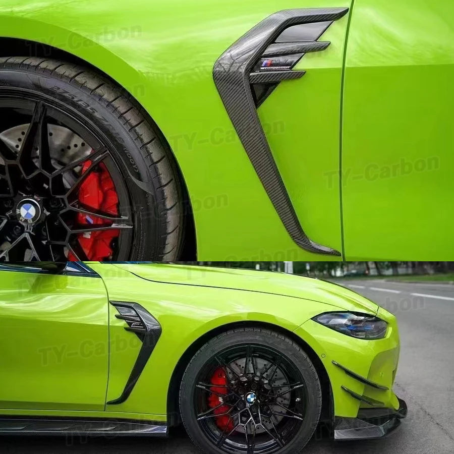 For BMW G80 M3 G82 G83 Dry Carbon Fiber Side Fender Vent Trims