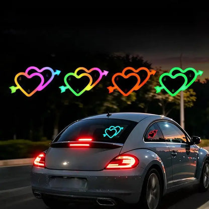 For All Vehicl Neon Ambient Lighting Set Solar Heart Shape