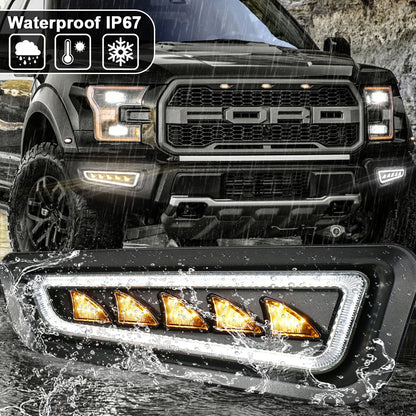 For 2017-2020 Ford F150 Raptor Movotor Waterproof Bumper Fog Ice