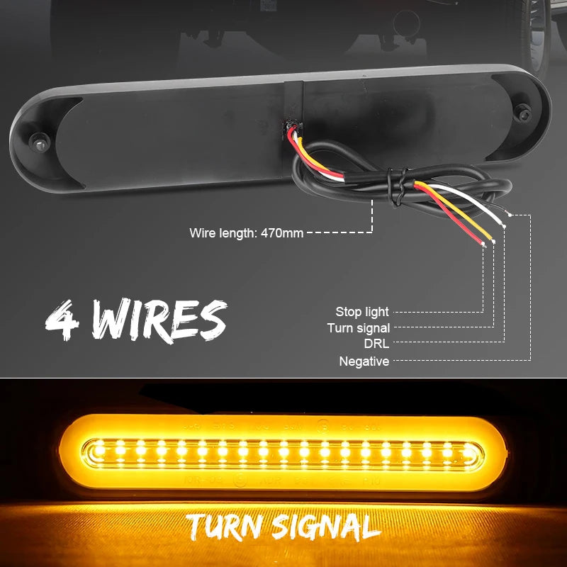 For Trailer IN1 Neon Brake Taillight Bar Truck Tow Boad Wagon