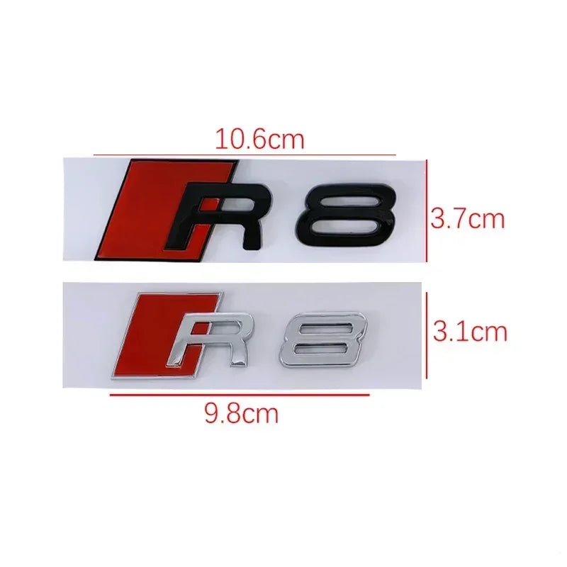 For Audi Sline R8 ABS multi-color Side Body Letter Badge Rear