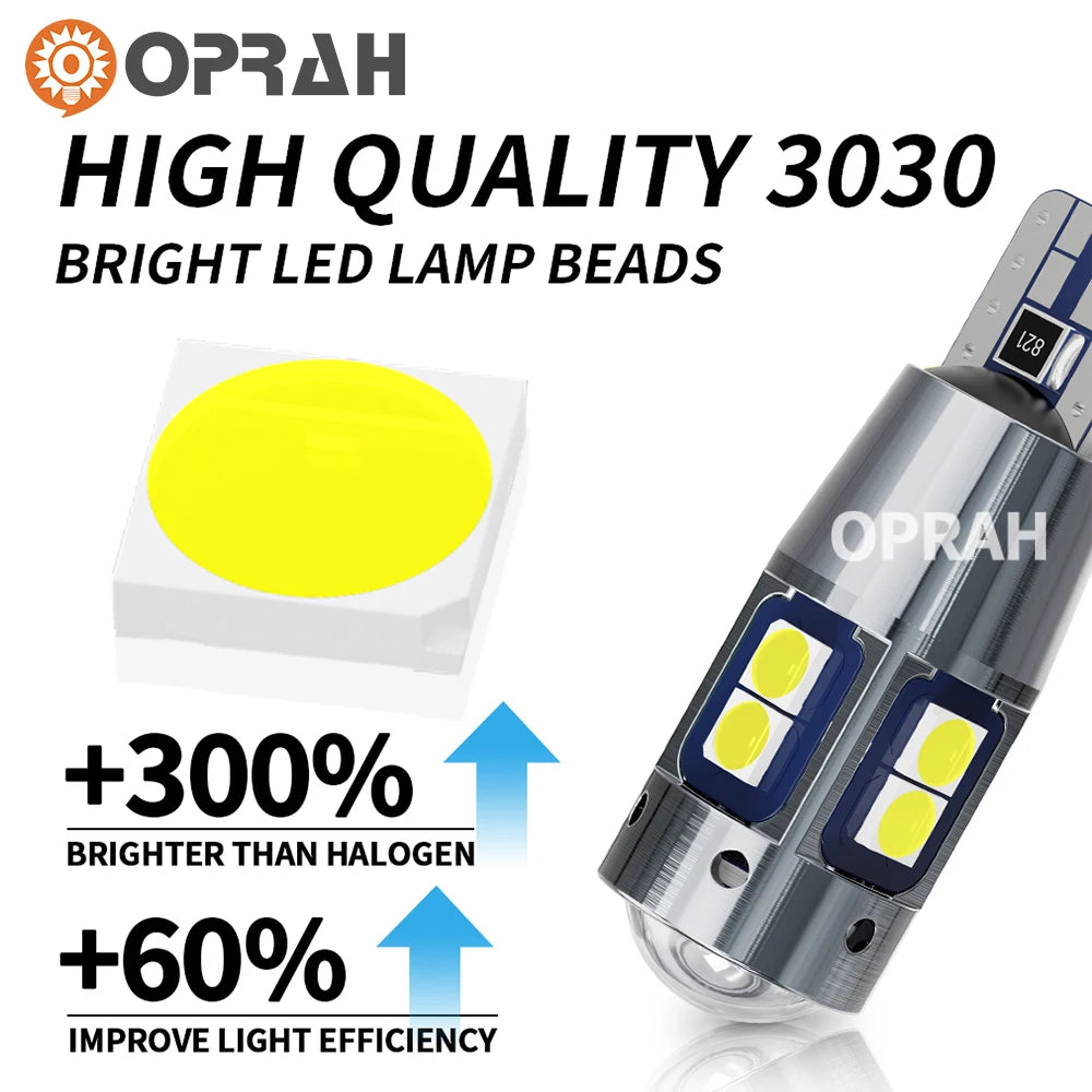 Oprah 5PCS T10 W5W Canbus No Error 3030SMD Interior
