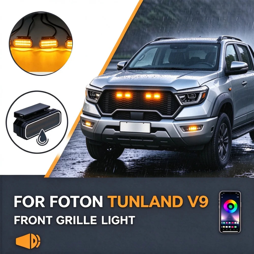 For Foton Tunland V9 Center Front Grill Grille Small Amber Front
