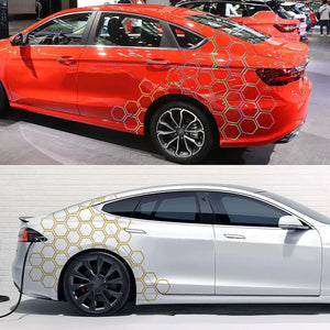 Honeycomb Pattern Waist Line Decal Modification Body Lace Sticker