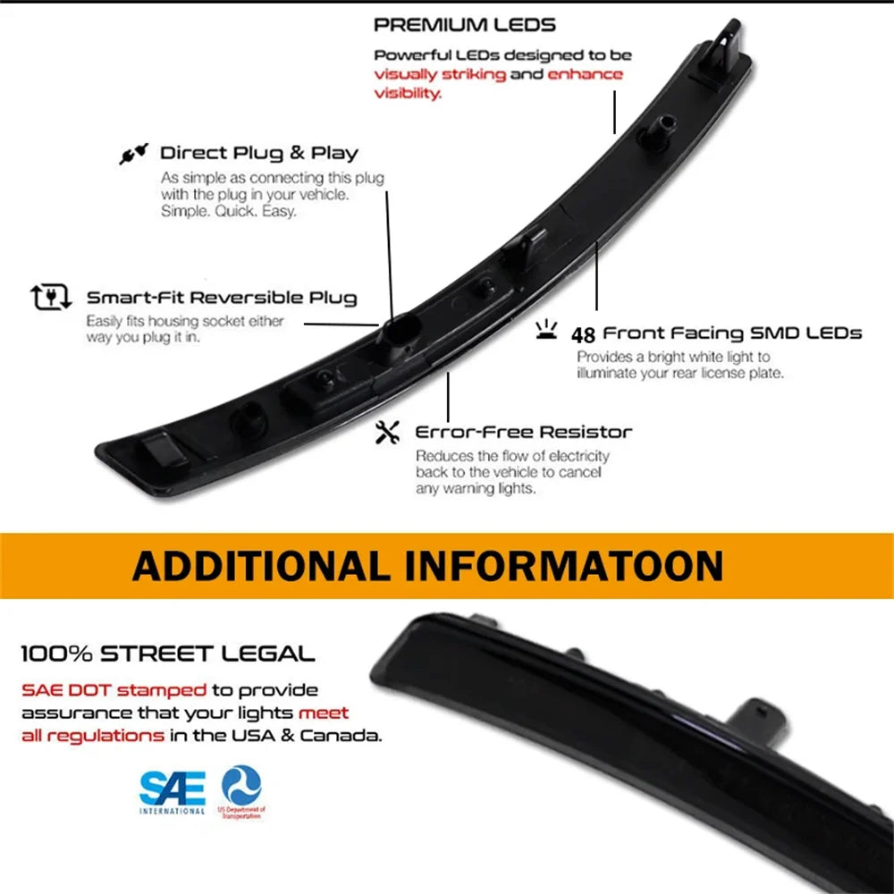 For Chevrolet Corvette C7 Front Rear Bumper Side Marker Turn