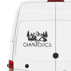 Campaholics Mountain Tree Caravan Camp Sticker Motovan Vinyl