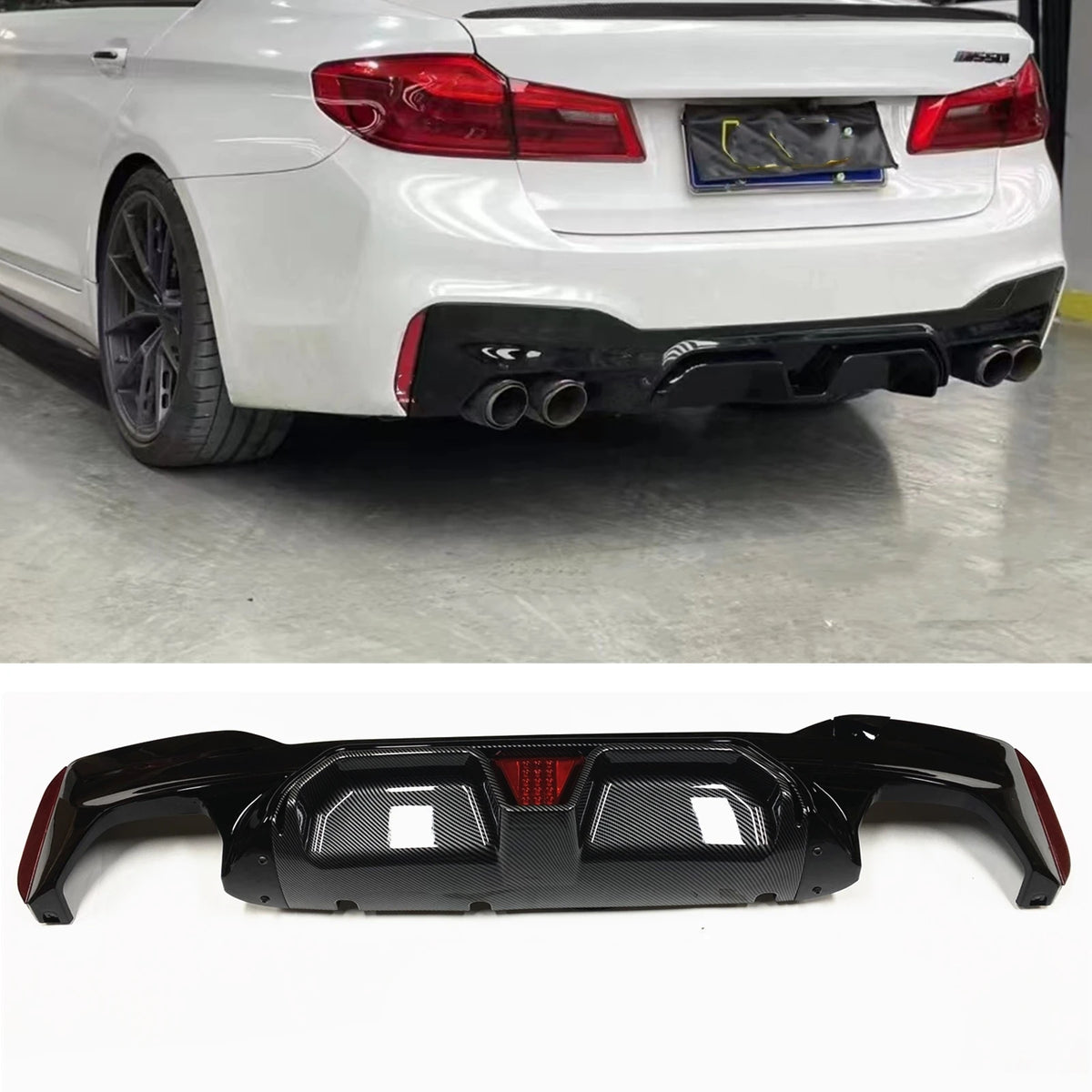 For BMW 5 Series G30 G38 Rear Bumper Diffuser Lip W 2017-2023 M