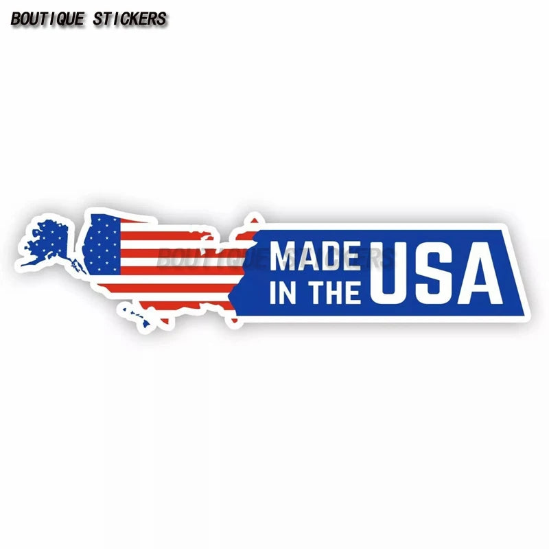 Made In Usa America Flag Badge Vinyl Sticker Decal