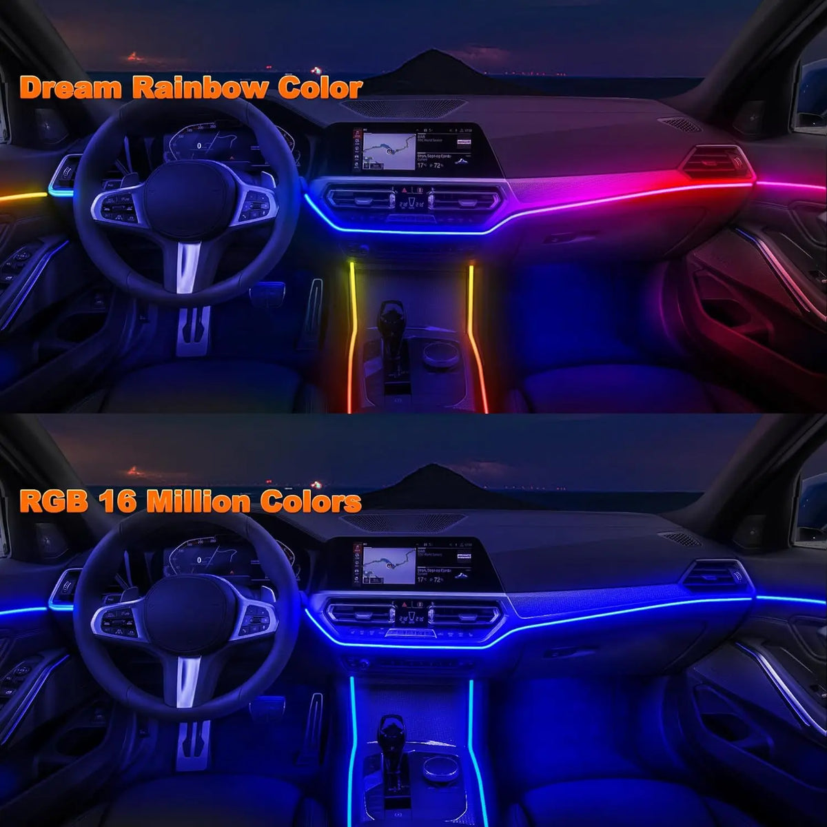Acrylic Interior Strip Music Sync Dynamic Rainbow Dream Color