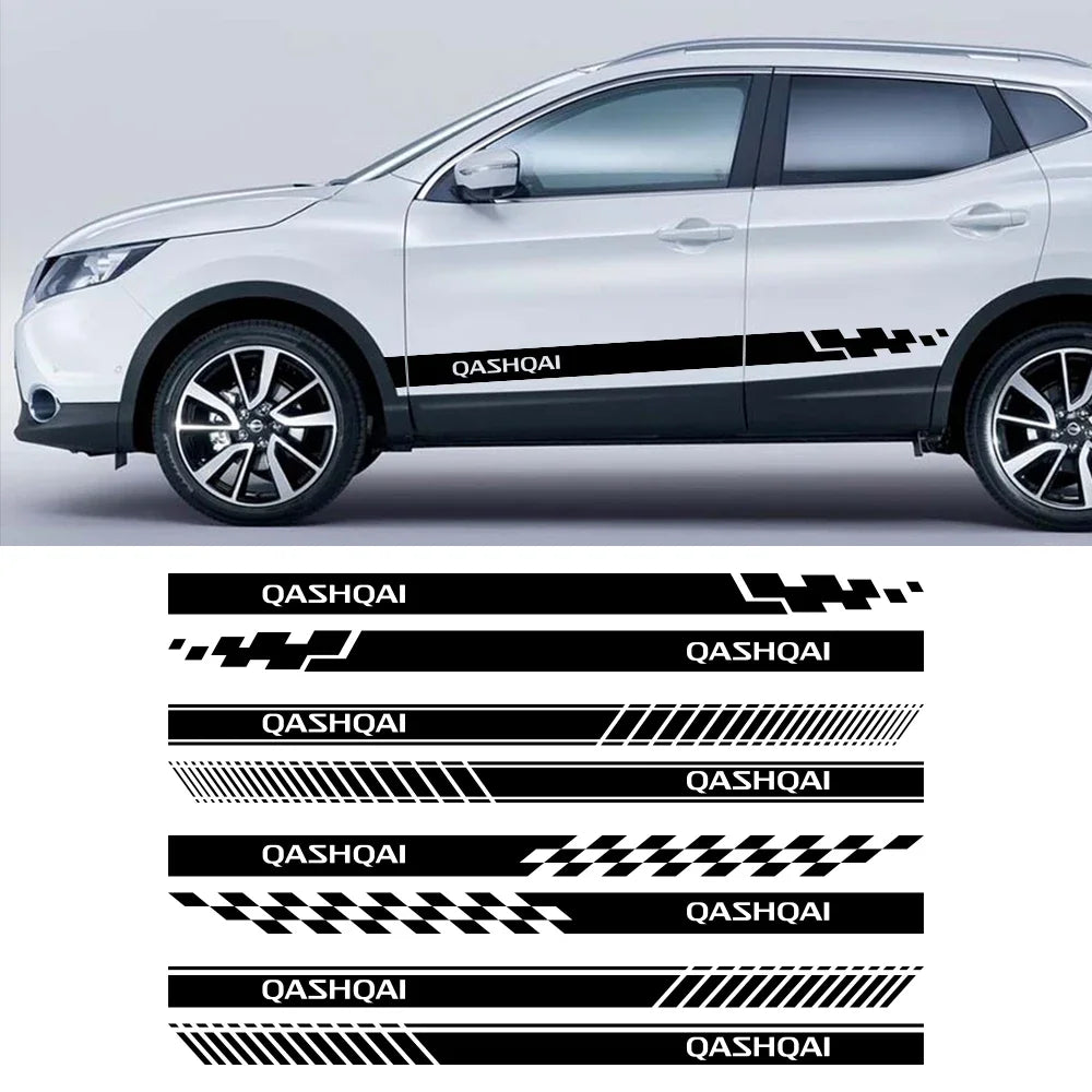 For Nissan Qashqai J10 J11 J12 Door Side Stickers Sport Vinyl