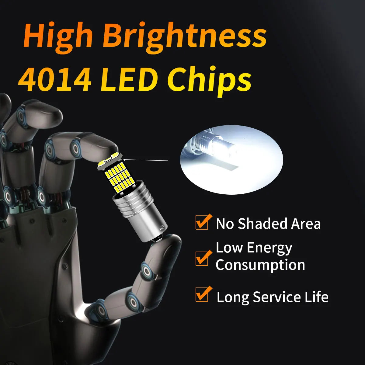 Super Bright 2PCS 1156 ba15s P21W Reverse bulbs4014 Rear