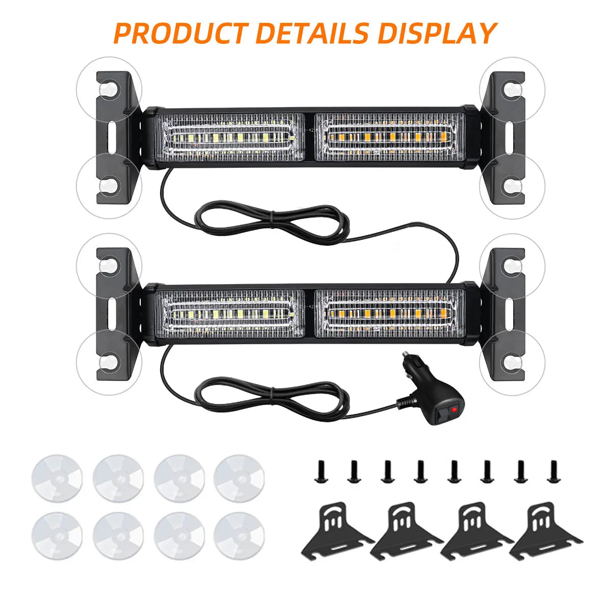 For Automobiles Trailers 30LED Emergency Strobe Amber Flashing