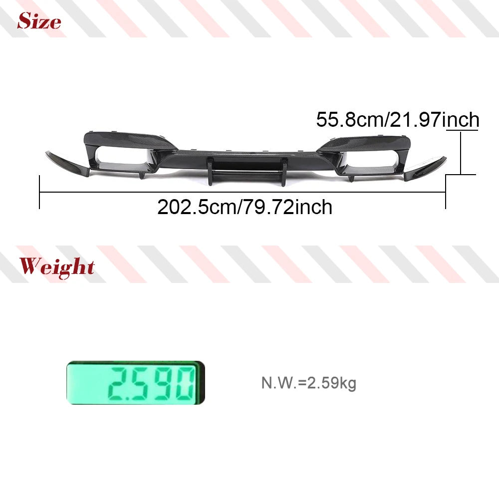 For BMW 6 Series F06 F12 Gloss Black Rear Bumper Diffuser