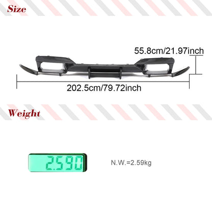 For BMW 6 Series F06 F12 Gloss Black Rear Bumper Diffuser