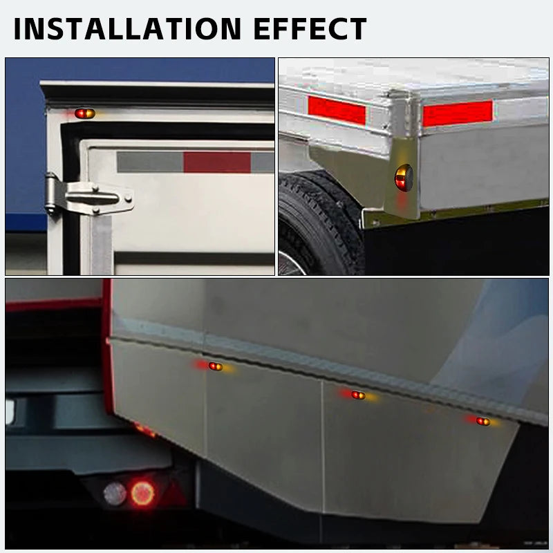 For Rv Trailer Lorry Bus red-yellow Side Marker Truck Warning