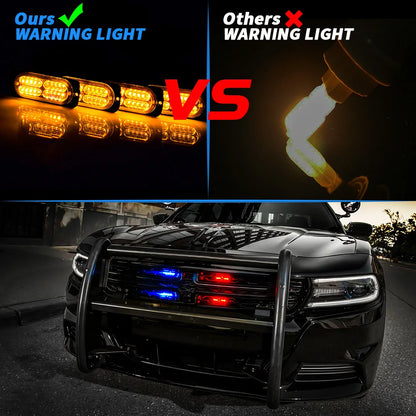 4PCS Set Grille Strobe Flash Signal Beacon Warning Side