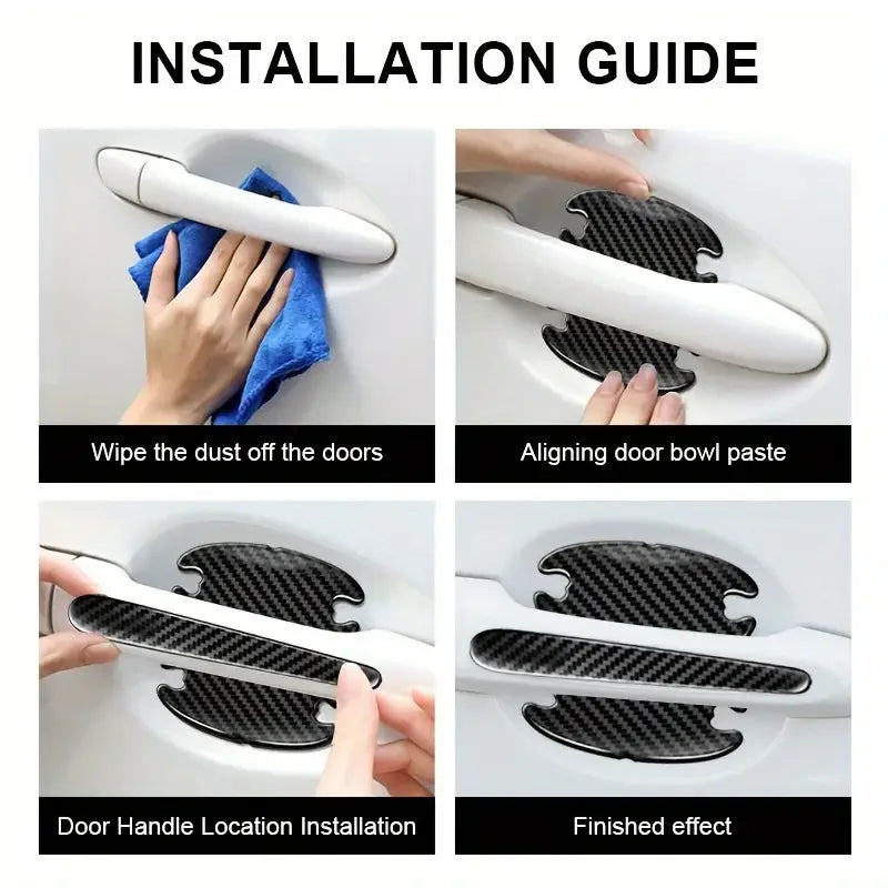 Door Handle Stick anti-collision Strip Carbon Fiber Protective