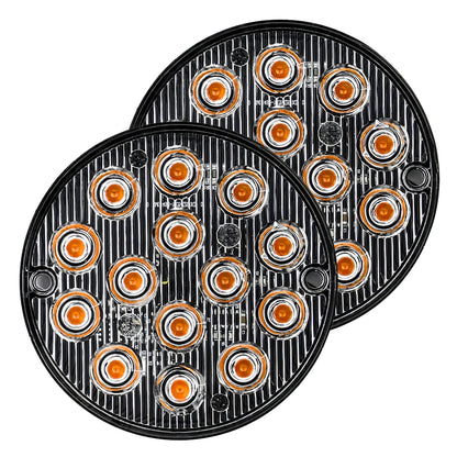 2PCS Strobe Warning Grille Flashing Truck Amber Traffic 12V