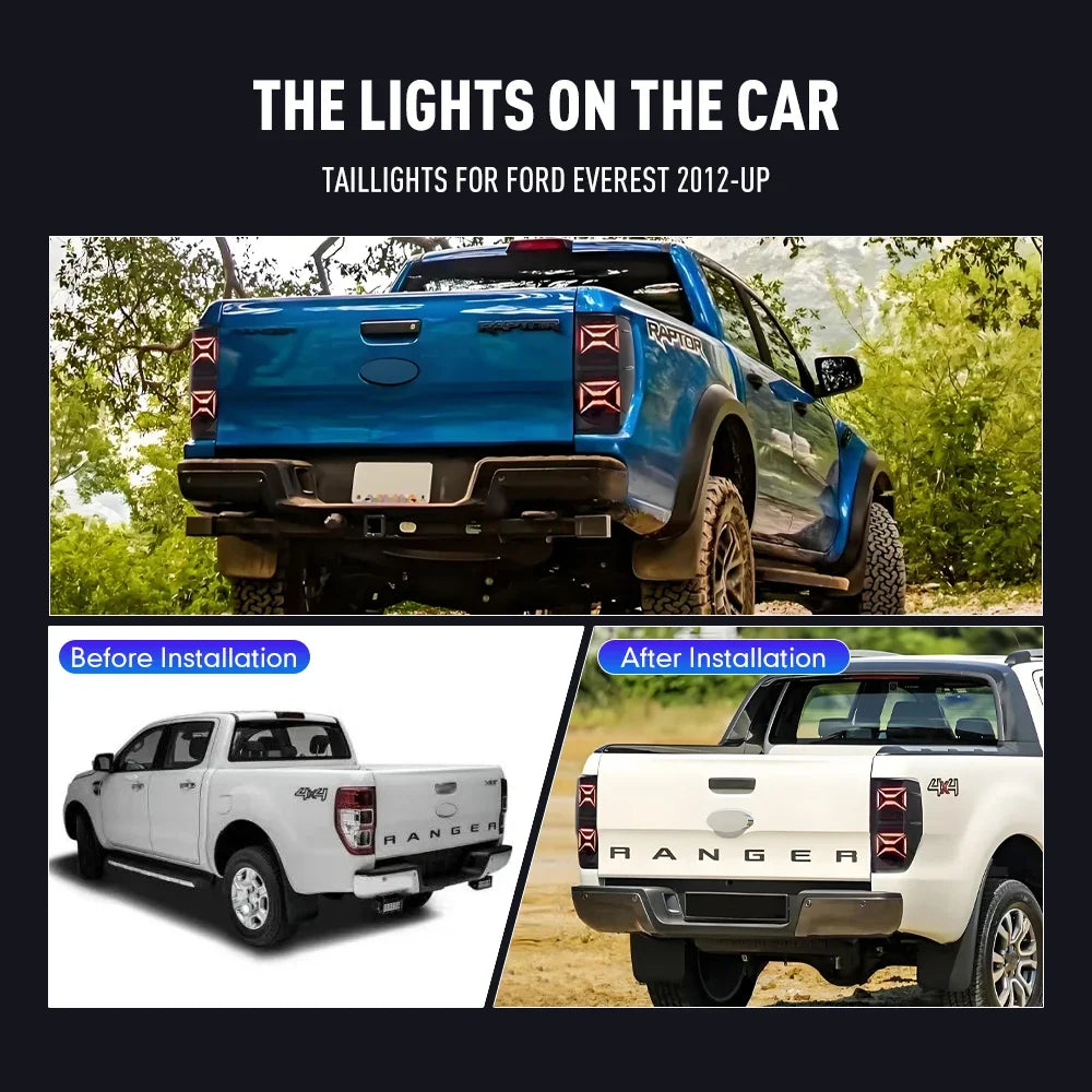 For Ford Everest 2012-UP Drl Reverse Pair Tail Brake Turning