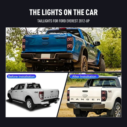 For Ford Everest 2012-UP Drl Reverse Pair Tail Brake Turning