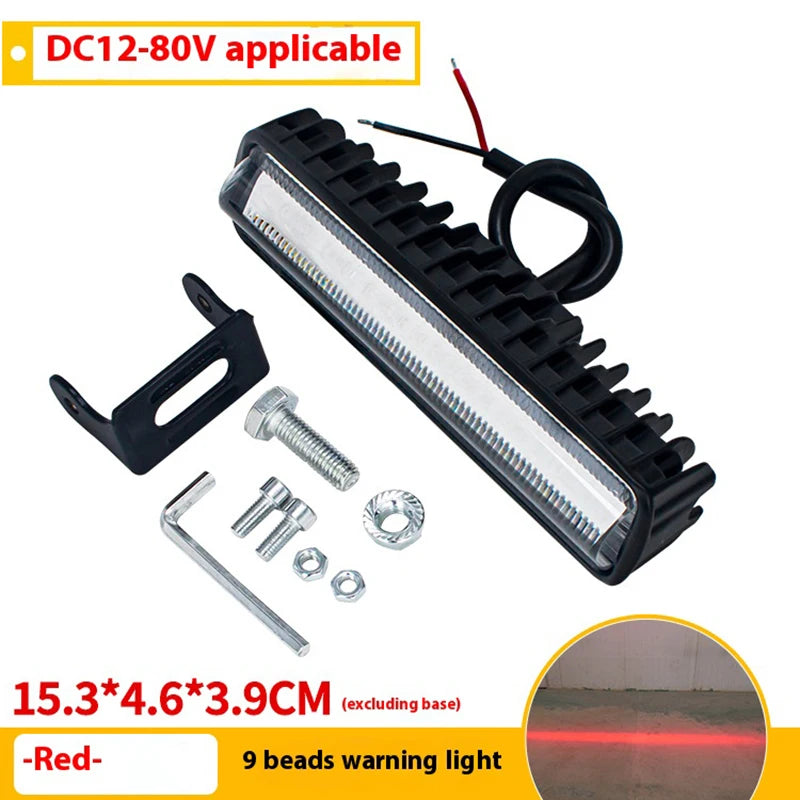 27W Forklift Lightstruck Safety Work Bar 12-80w Red Flood