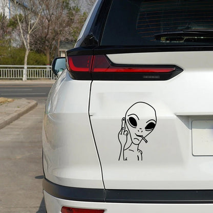 Hungmieh Stickers Funny Alien Personality Ufo Decals Laser Vinyl