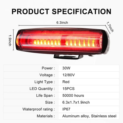 30W Forklift 15LED Warehouse Warning Red Danger Area Truck