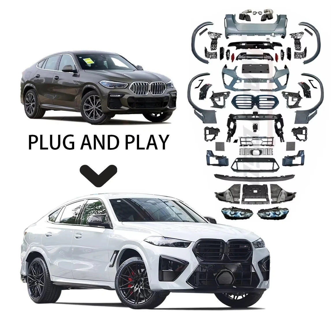 For X6 Series XDrive30i 30D 40I Stlf Factory Refit Body Kit M60I