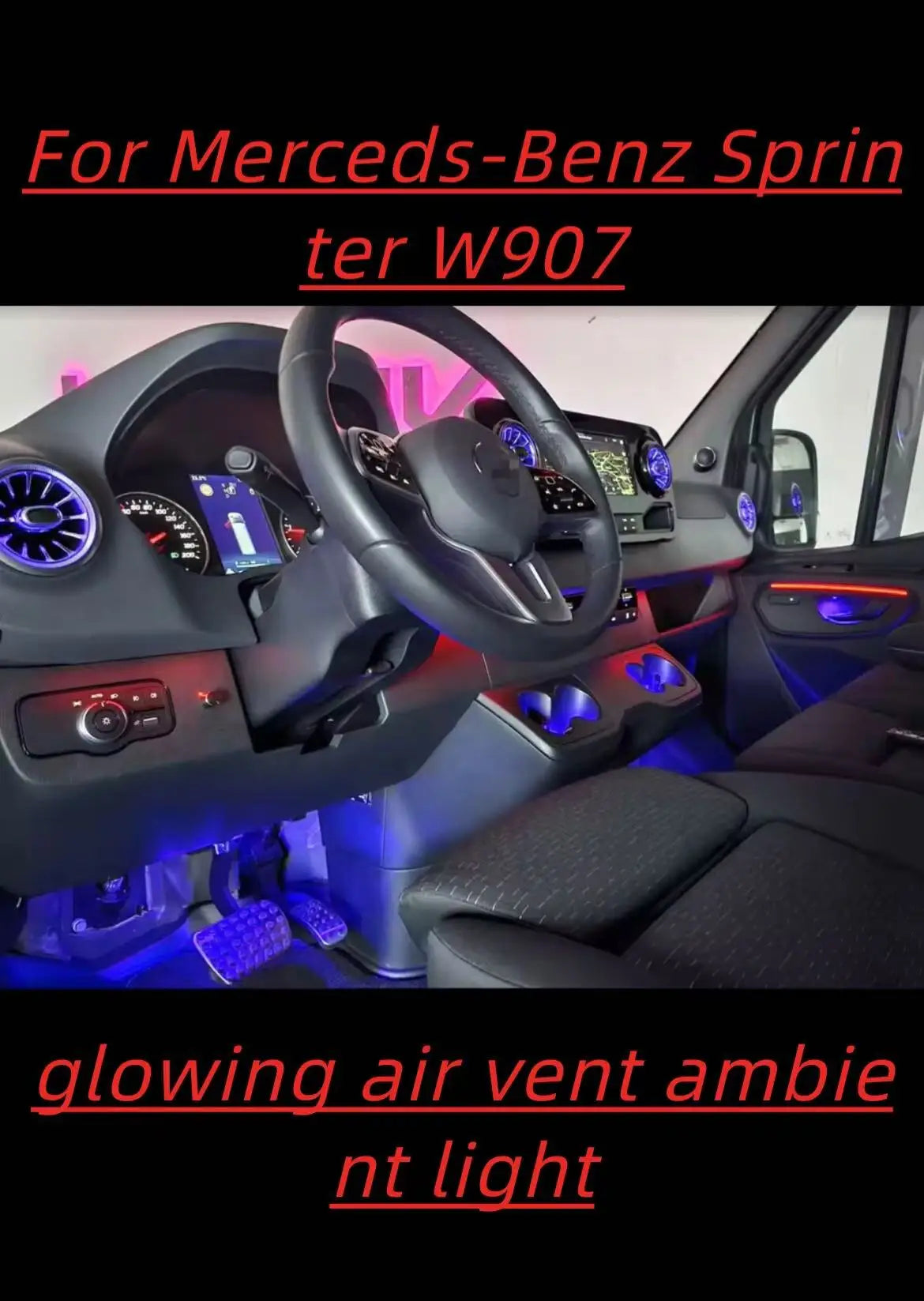 For Mercedes Sprinter W907 2019-2025 RGB Ambient Kit Turbine Air