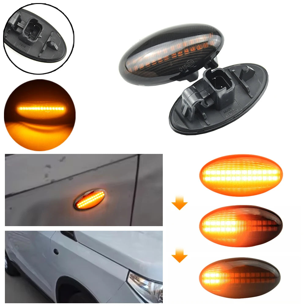 For Peugeot Citroen C1 C2 C3 Dynamic Fender Turn Signal C5 C6