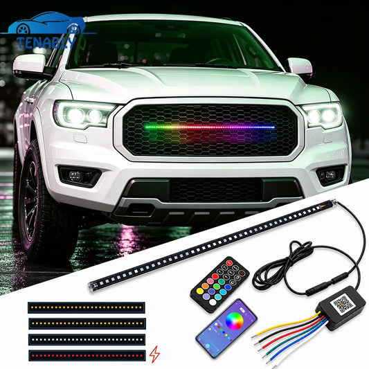 RGB Knight Rider Strip Turn Signal Brake Strobe Grille