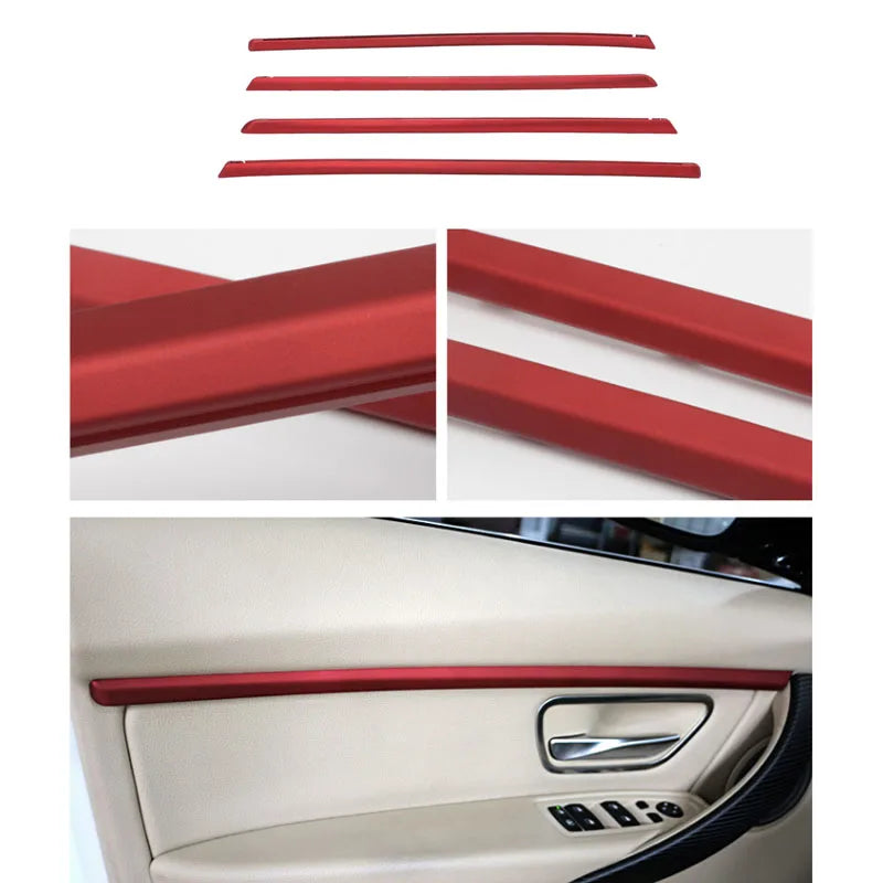 For BMW 3 Series F30 12-18 Four Interior Doors Panel Trims Blue