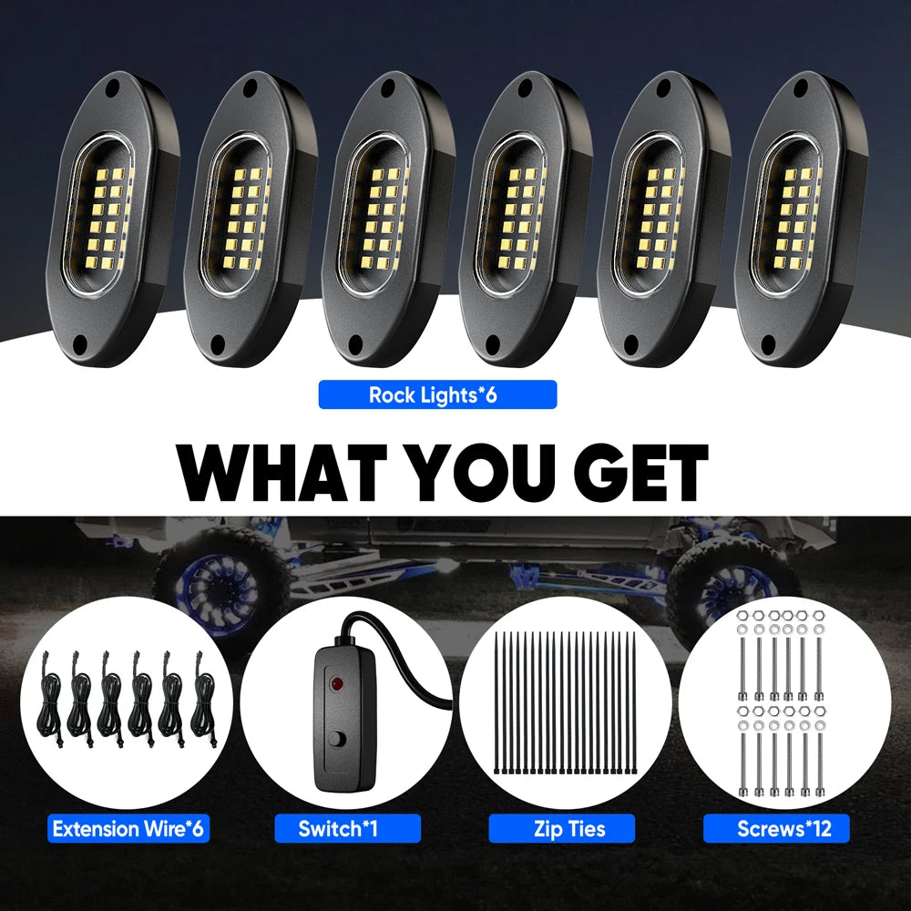For Off-Road White Rock Truck SUV 4X4 ATV Jeep Underbody Trail