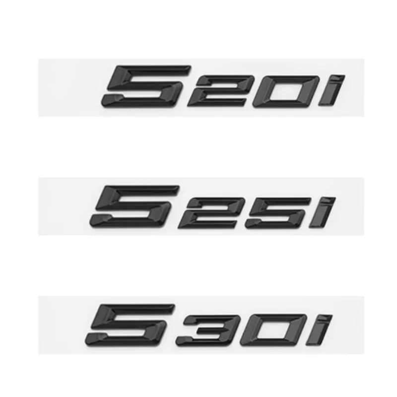 Glossy Black Chrome Silver 3D Letters Numbers 520I 525I