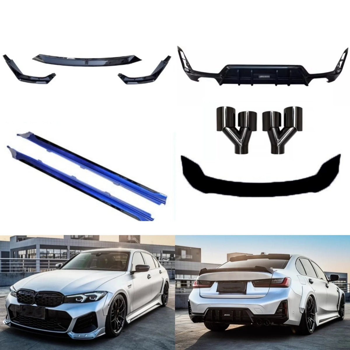 For BMW 3 Series G20 G28 23-25 Modified Front Rear Lip Quad